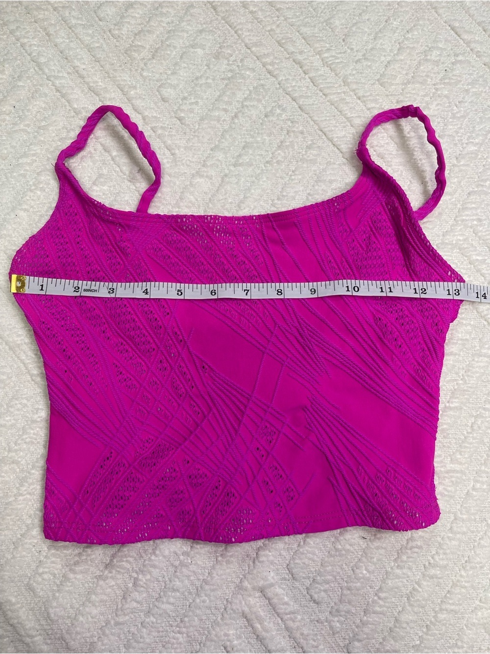 Onzie Dark Pink Swim Crop Top Textured Overlay Size M/L - Picture 6 of 8